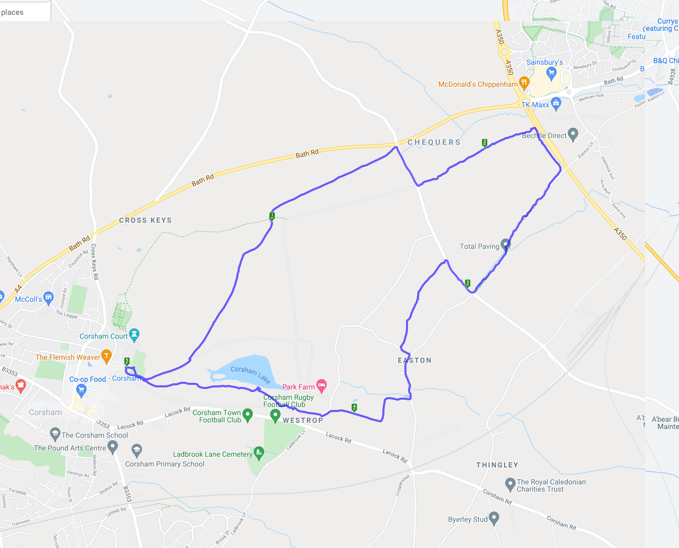 Corsham route overview